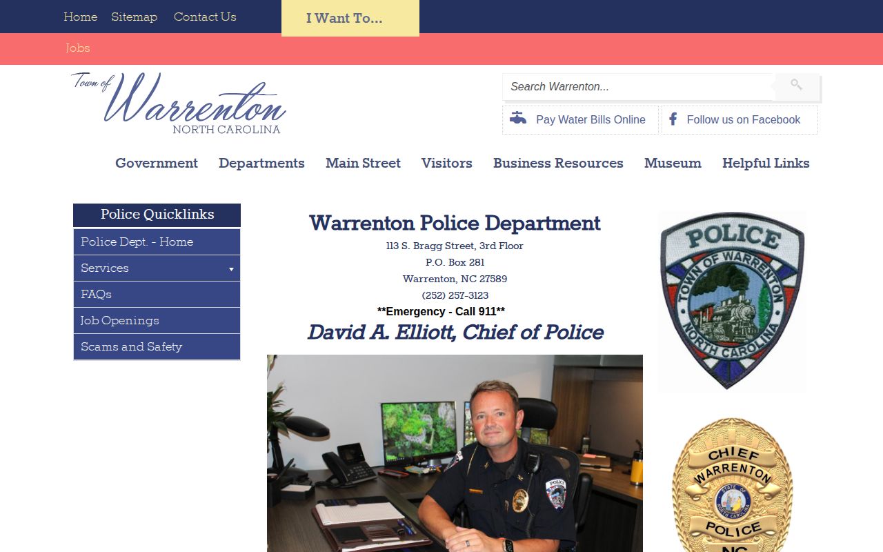 Warrenton Police Department source for Warrenton arrest reports