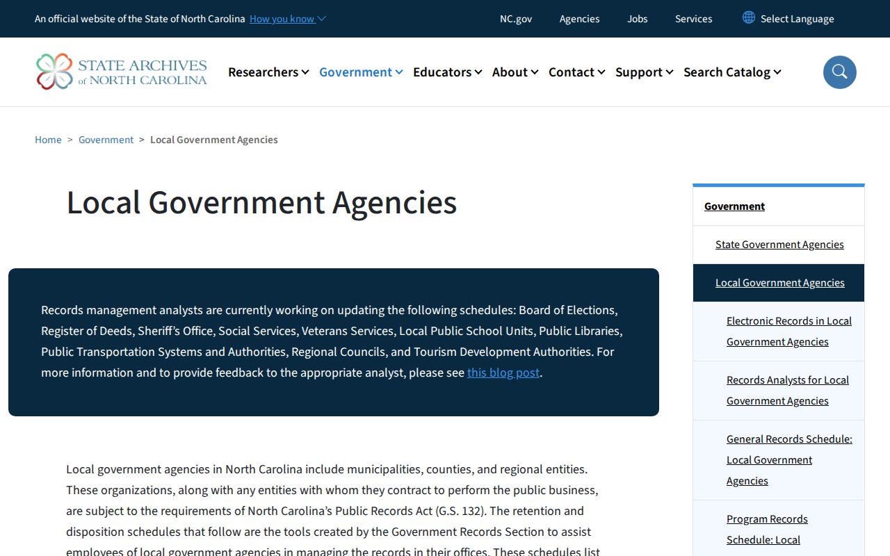 North Carolina archives guidance for Warren County sheriff arrest records